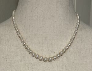 Marvella Necklace Vintage Graduated Faux Pearl Strand Hinged Clip 18" 18.79g
